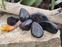 Polished Ruby Corundum In Chrome Verdite Free Forms x 6 From Zimbabwe - Toprock Gemstones and Minerals 