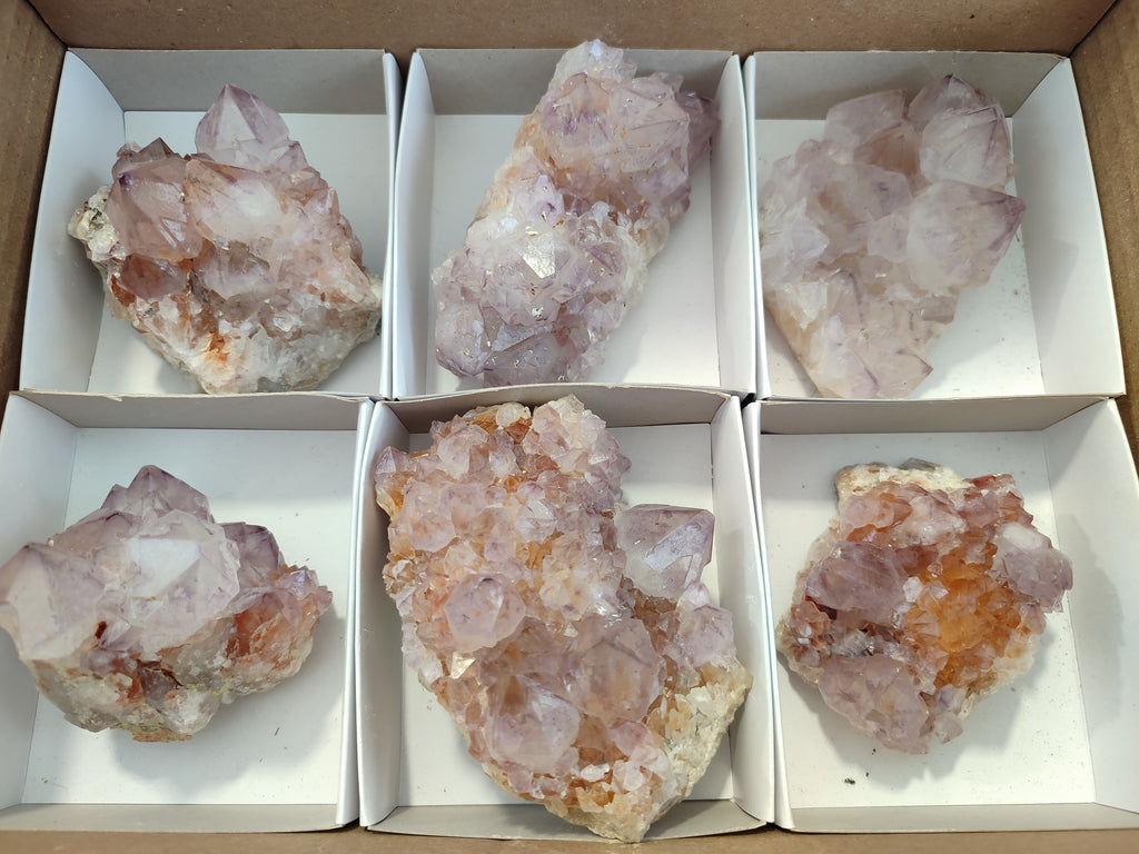 Natural Dark Amethyst Spirit Quartz Clusters x 6 From Boekenhouthoek, South Africa - Toprock Gemstones and Minerals 