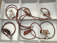 Hand Made Copper Wire Wrapped Pendants x 6 From Southern Africa