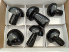 Polished Black Basalt Mushrooms x 6 From Antsirabe, Madagascar - Toprock Gemstones and Minerals 