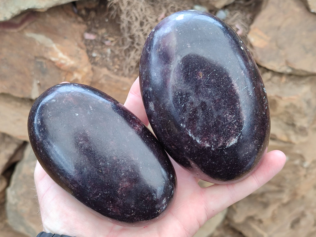 Polished Lepidolite Free Forms x 3 From Zimbabwe - Toprock Gemstones and Minerals 