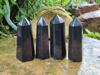 Polished Black Basalt Points x 6 From Antsirabe, Madagascar