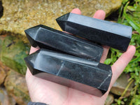 Polished Black Basalt Points x 6 From Antsirabe, Madagascar