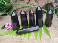 Polished Black Basalt Points x 6 From Antsirabe, Madagascar
