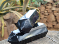 Polished Black Basalt Points x 6 From Antsirabe, Madagascar