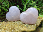 Polished Pink Pearl Girasol Quartz Hearts x 3 From Ambatondrazaka, Madagascar - Toprock Gemstones and Minerals 