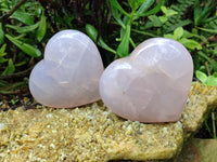 Polished Pink Pearl Girasol Quartz Hearts x 3 From Ambatondrazaka, Madagascar