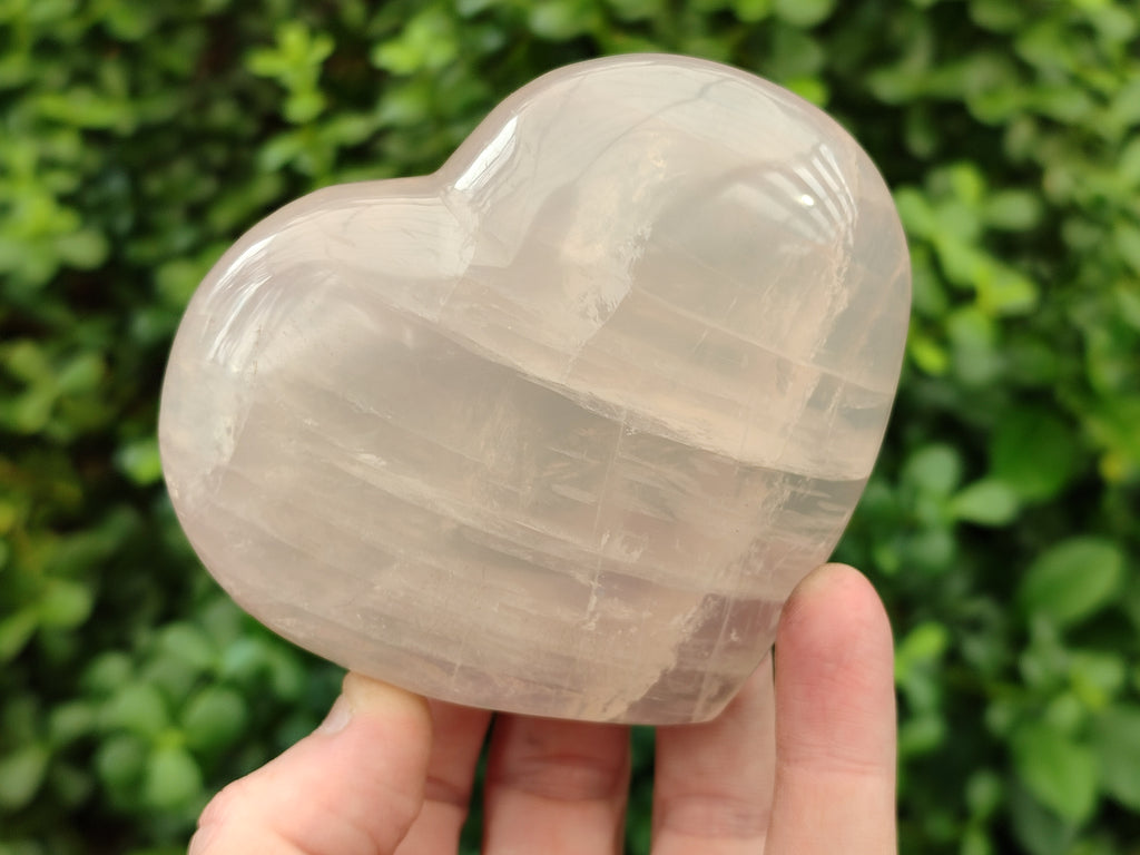 Polished Pink Pearl Girasol Quartz Hearts x 3 From Ambatondrazaka, Madagascar - Toprock Gemstones and Minerals 