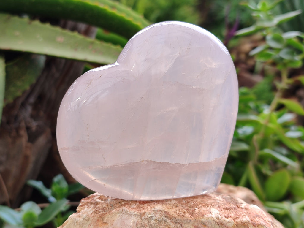 Polished Pink Pearl Girasol Quartz Hearts x 3 From Ambatondrazaka, Madagascar - Toprock Gemstones and Minerals 