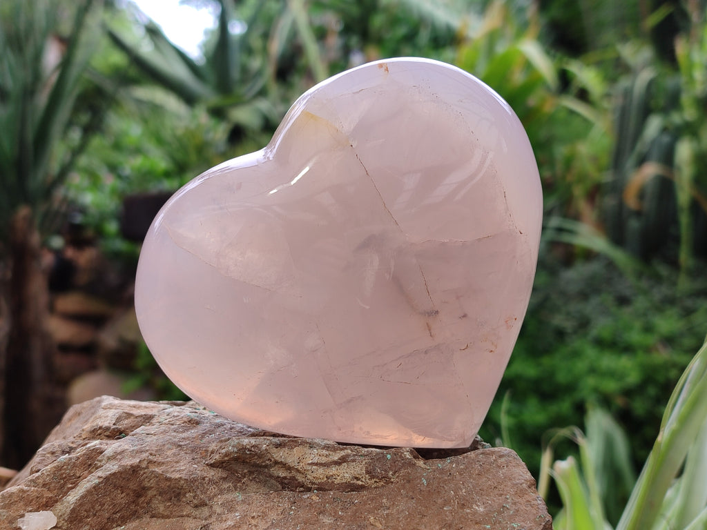 Polished Pink Pearl Girasol Quartz Hearts x 3 From Ambatondrazaka, Madagascar - Toprock Gemstones and Minerals 