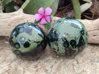 Polished Stromatolite Jasper Spheres x 2 From Katsepy, Madagascar