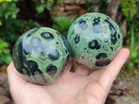 Polished Stromatolite Jasper Spheres x 2 From Katsepy, Madagascar