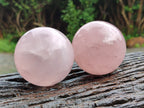 Polished Gemmy Rose Quartz Spheres with Star / Asterisms x 3 From Ambatondrazaka, Madagascar - Toprock Gemstones and Minerals 
