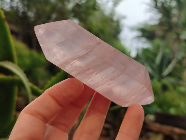 Polished Double Terminated Lavender Rose Quartz Points x 6 From Madagascar