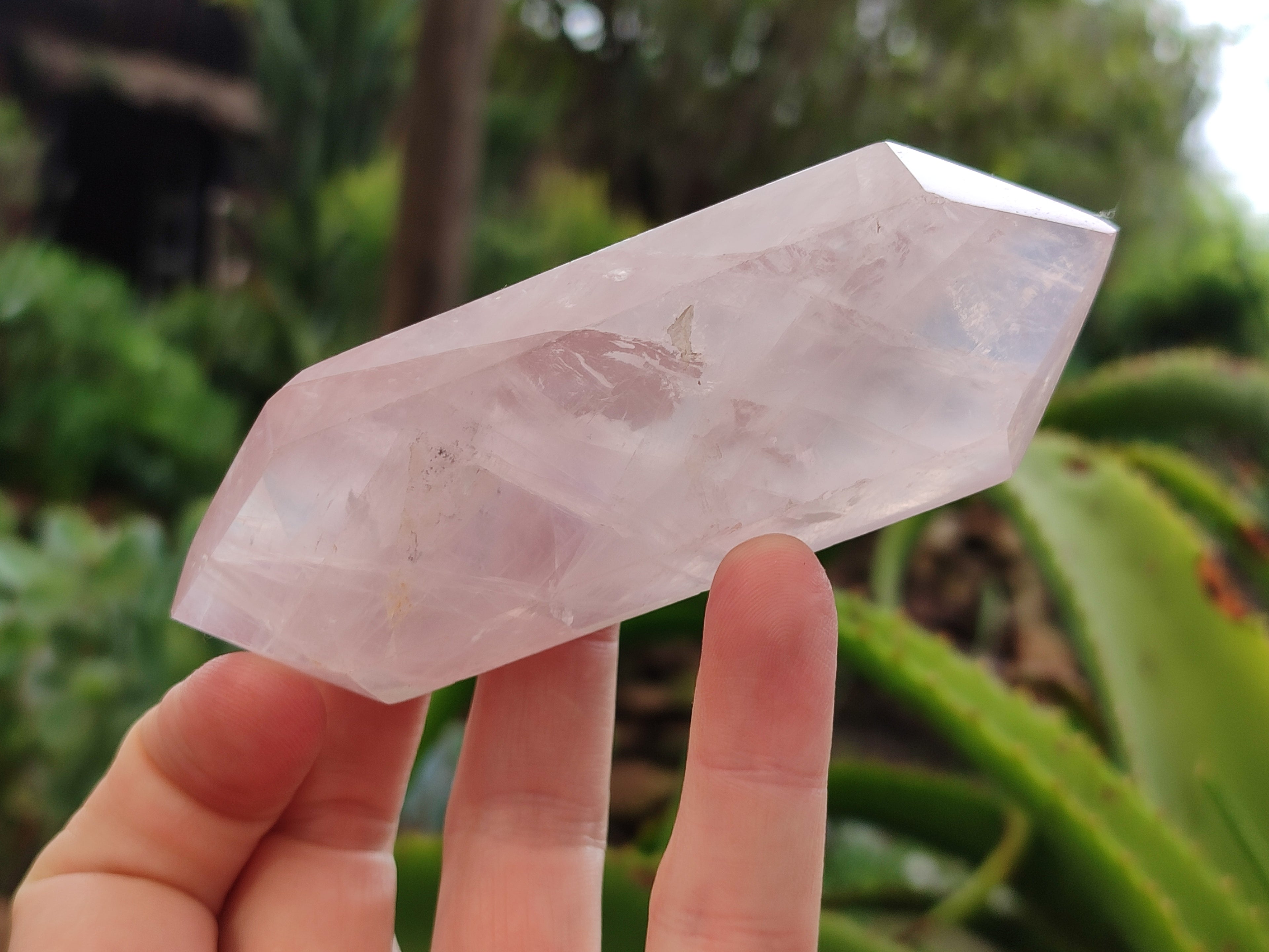 Polished Double Terminated Lavender Rose Quartz Points x 6 From Madagascar - Toprock Gemstones and Minerals 
