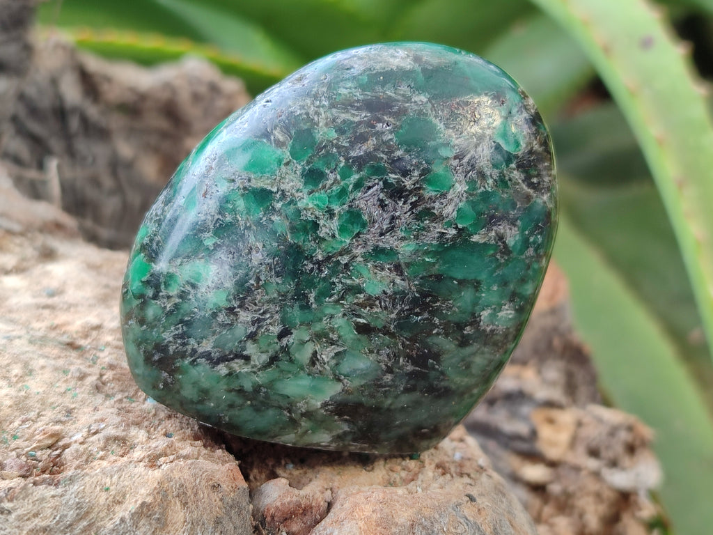 Polished Emerald Mica In Matrix Standing Free Forms x 4 From Mutoko, Zimbabwe - Toprock Gemstones and Minerals 