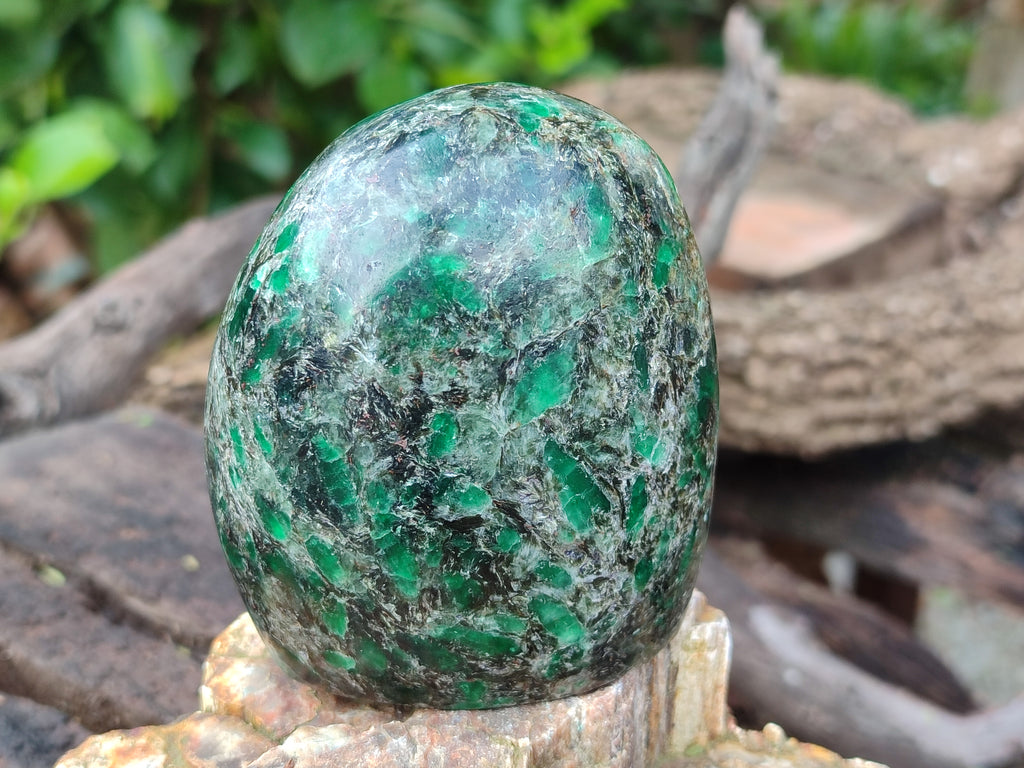 Polished Emerald Mica In Matrix Standing Free Forms x 4 From Mutoko, Zimbabwe - Toprock Gemstones and Minerals 