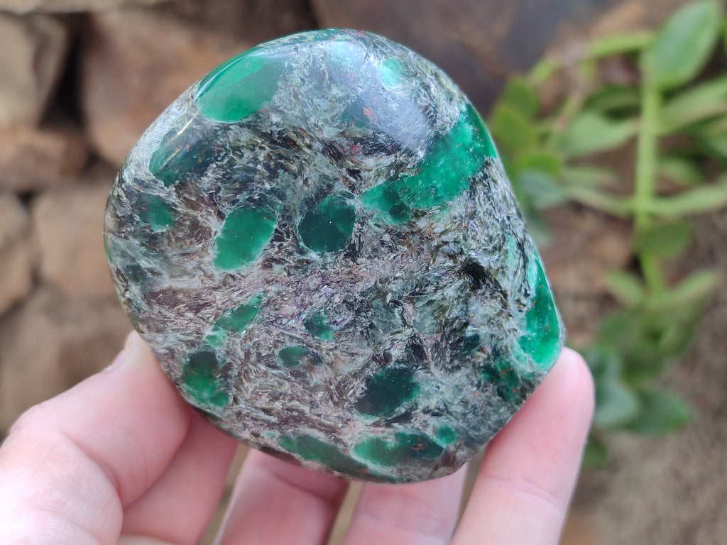 Polished Emerald Mica In Matrix Standing Free Forms x 4 From Mutoko, Zimbabwe - Toprock Gemstones and Minerals 