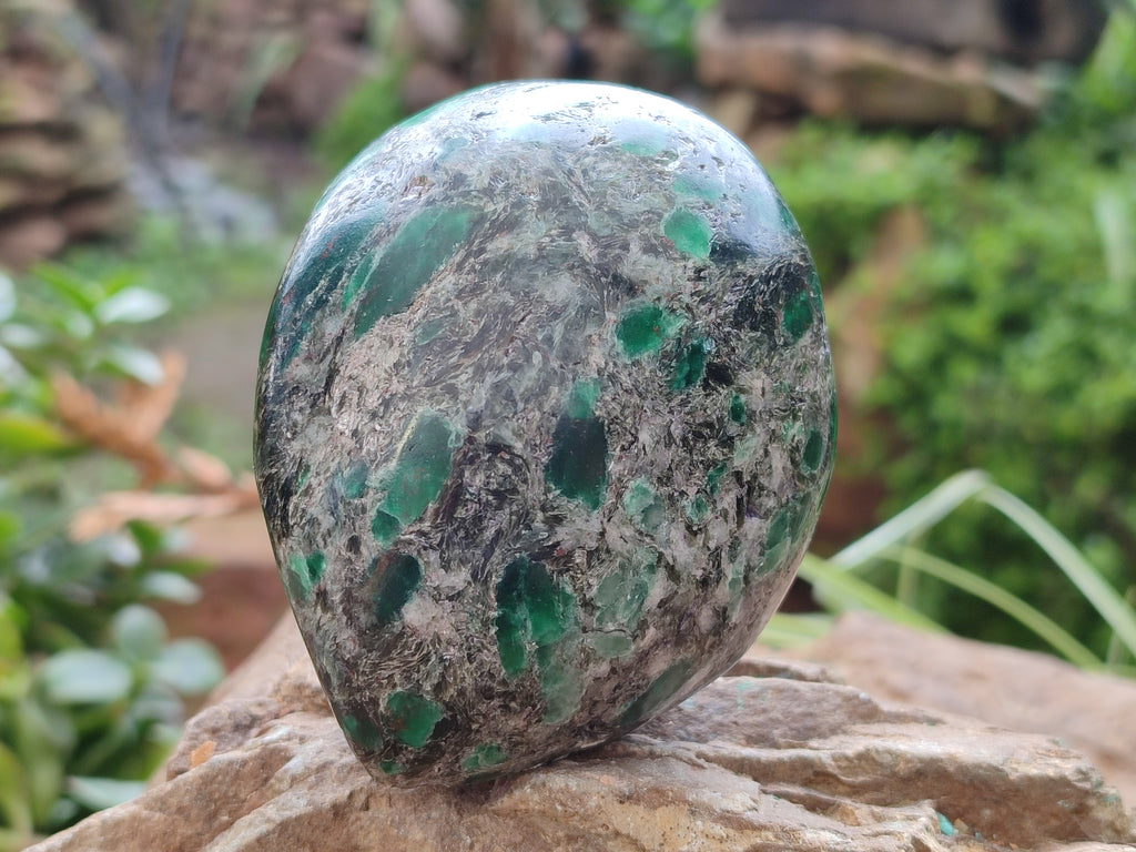 Polished Emerald Mica In Matrix Standing Free Forms x 4 From Mutoko, Zimbabwe - Toprock Gemstones and Minerals 