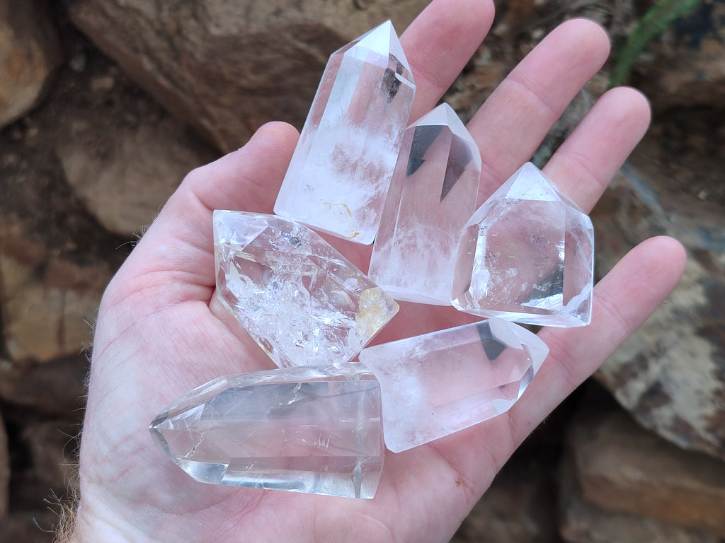 Polished Clear Quartz Crystals x 20 From Madagascar - Toprock Gemstones and Minerals 