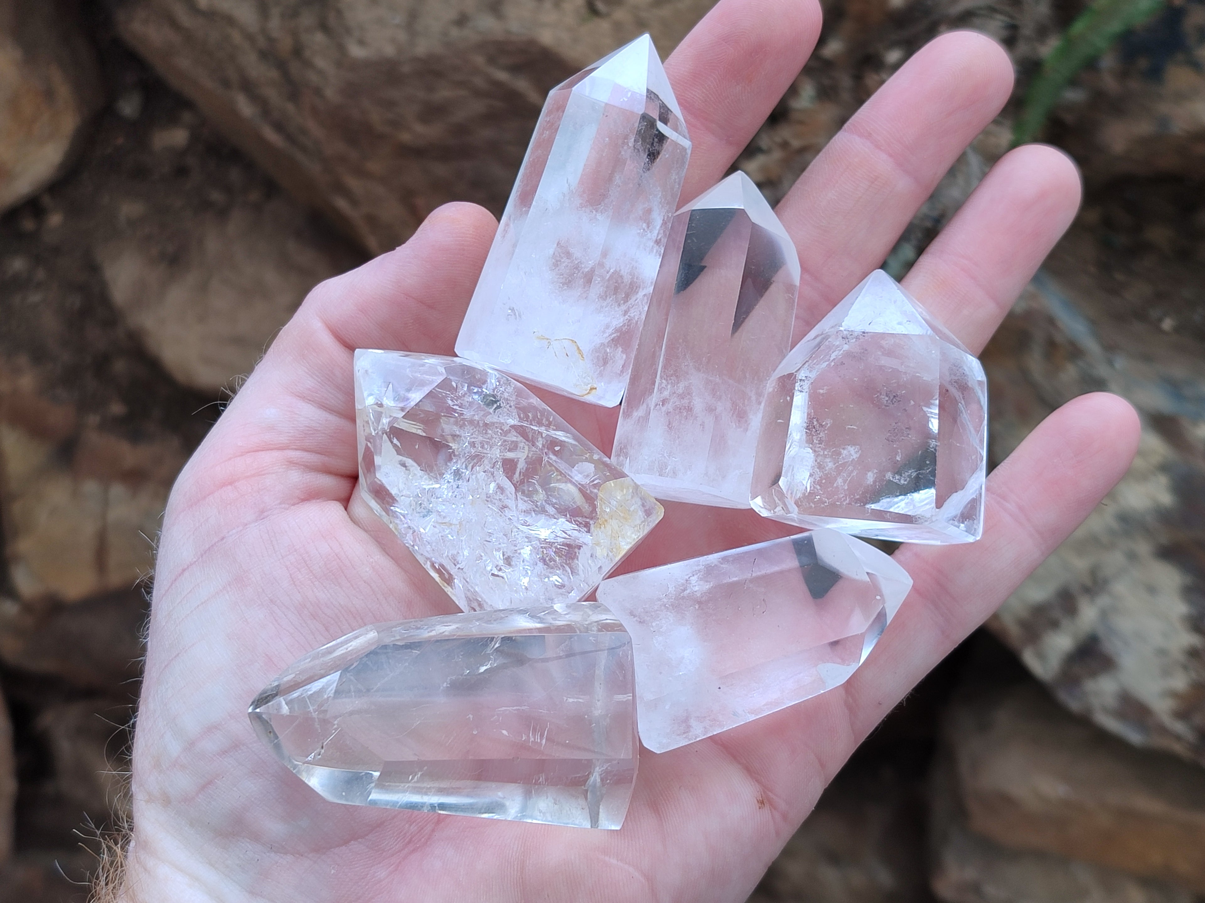 Polished Clear Quartz Crystals x 20 From Madagascar - Toprock Gemstones and Minerals 