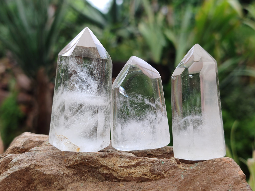 Polished Clear Quartz Crystals x 20 From Madagascar - Toprock Gemstones and Minerals 
