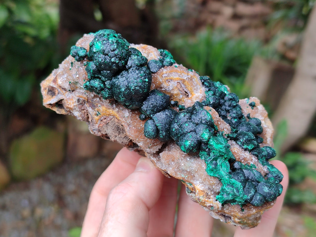 Natural Ball Malachite On Quartz Matrix Specimens x 3 From Kambove, Congo - Toprock Gemstones and Minerals 
