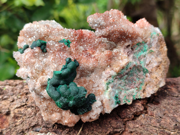 Natural Ball Malachite On Quartz Matrix Specimens x 3 From Kambove, Congo