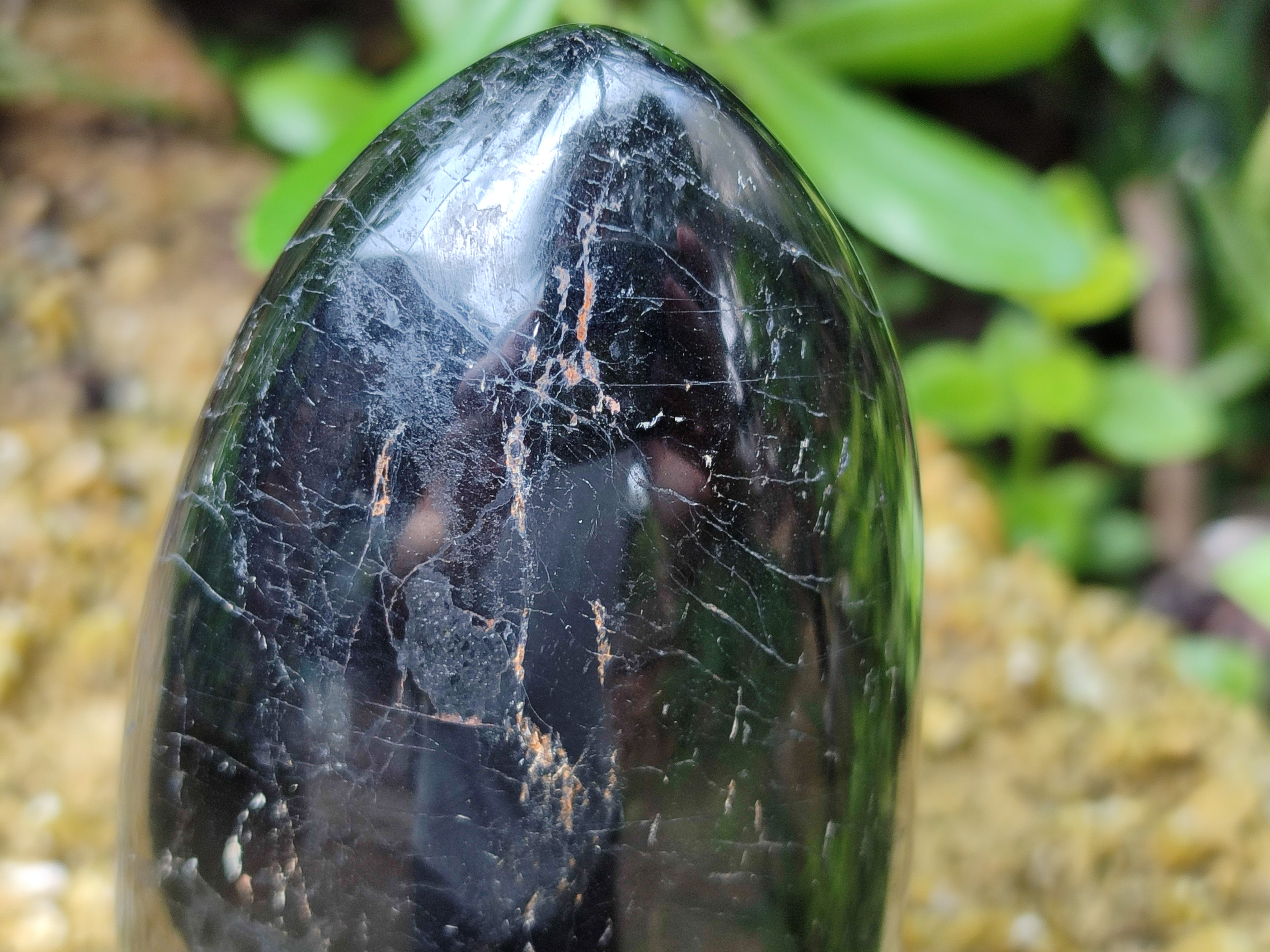 Polished Black Tourmaline Standing Free Form x 2 From Madagascar - Toprock Gemstones and Minerals 