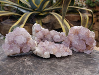 Natural Dark Amethyst Spirit Quartz Clusters x 4 From Boekenhouthoek, South Africa