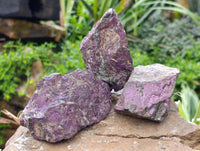 Natural Metallic Purpurite Cobbed Specimens x 6 From Erongo, Namibia