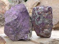 Natural Metallic Purpurite Cobbed Specimens x 6 From Erongo, Namibia