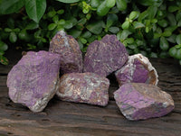 Natural Metallic Purpurite Cobbed Specimens x 6 From Erongo, Namibia