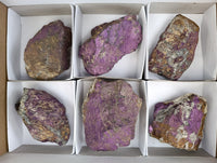 Natural Metallic Purpurite Cobbed Specimens x 6 From Erongo, Namibia