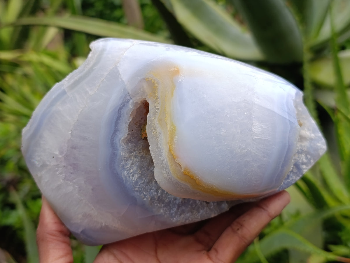 Polished Blue Lace Agate Geode x 1 From Nsanje, Malawi - Toprock Gemstones and Minerals 