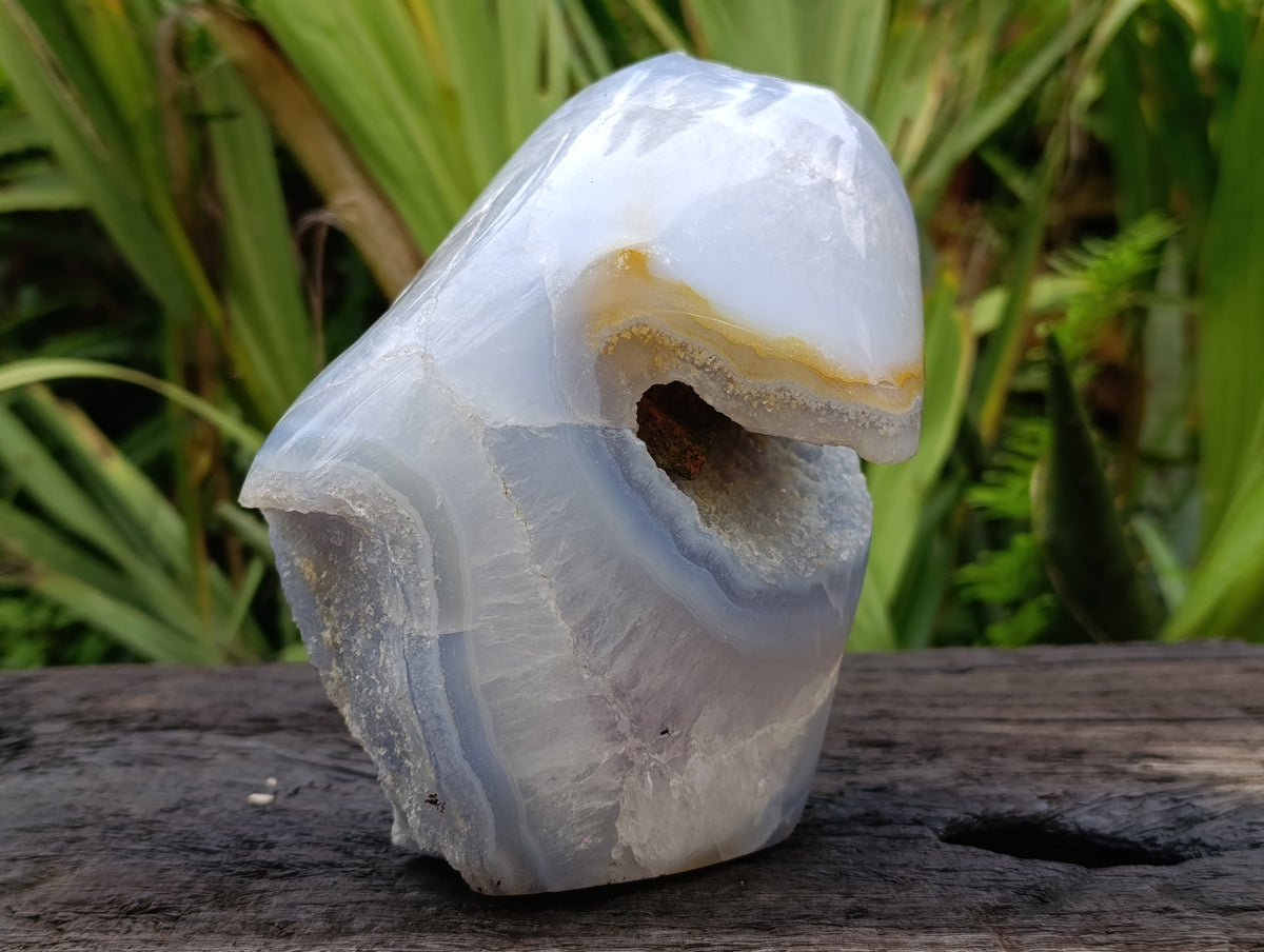 Polished Blue Lace Agate Geode x 1 From Nsanje, Malawi - Toprock Gemstones and Minerals 