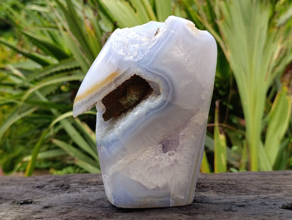 Polished Blue Lace Agate Geode x 1 From Nsanje, Malawi - Toprock Gemstones and Minerals 