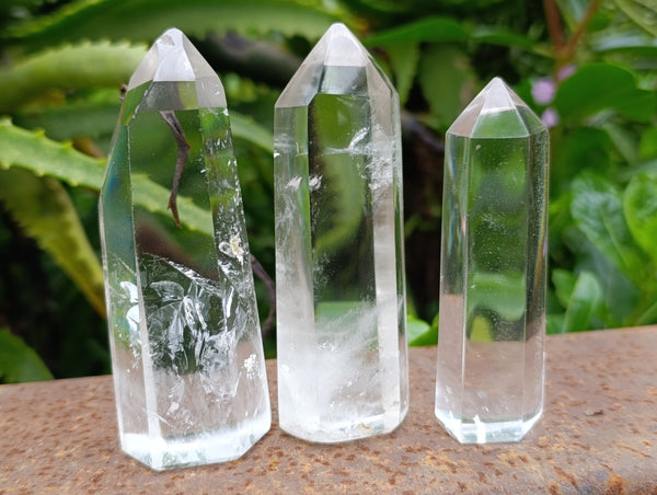 Polished Clear Quartz Crystals x 6 From Madagascar