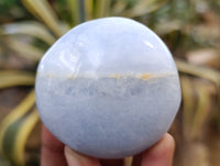 Polished Blue Calcite Palm Stones x 24 From Ihadilalana, Madagascar