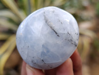 Polished Blue Calcite Palm Stones x 24 From Ihadilalana, Madagascar