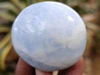 Polished Blue Calcite Palm Stones x 24 From Ihadilalana, Madagascar