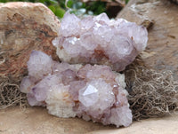 Natural Dark Amethyst Spirit Quartz Clusters x 4 From Boekenhouthoek, South Africa
