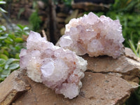 Natural Dark Amethyst Spirit Quartz Clusters x 4 From Boekenhouthoek, South Africa