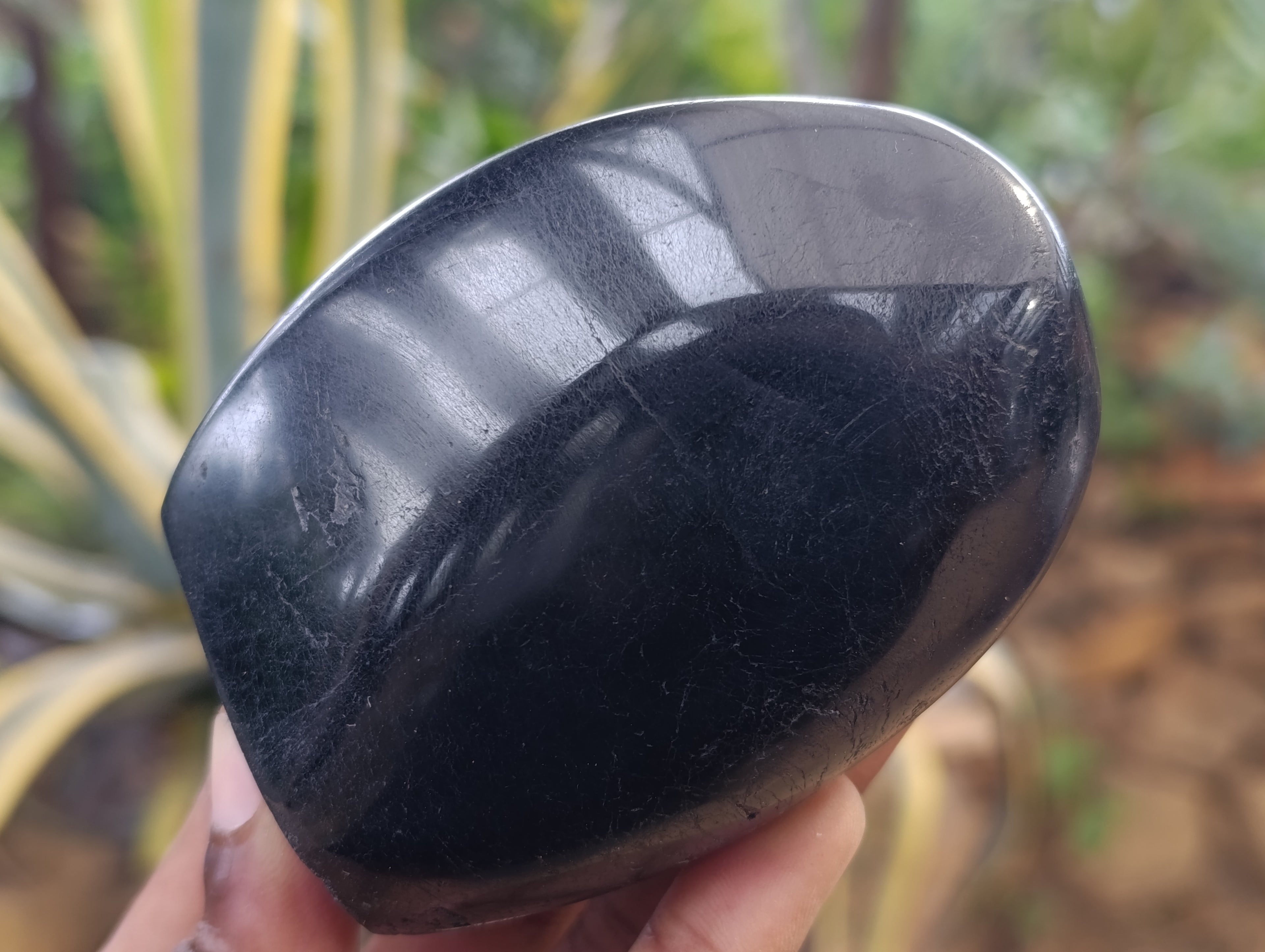 Polished Black Tourmaline Standing Free Form x 2 From Madagascar - Toprock Gemstones and Minerals 