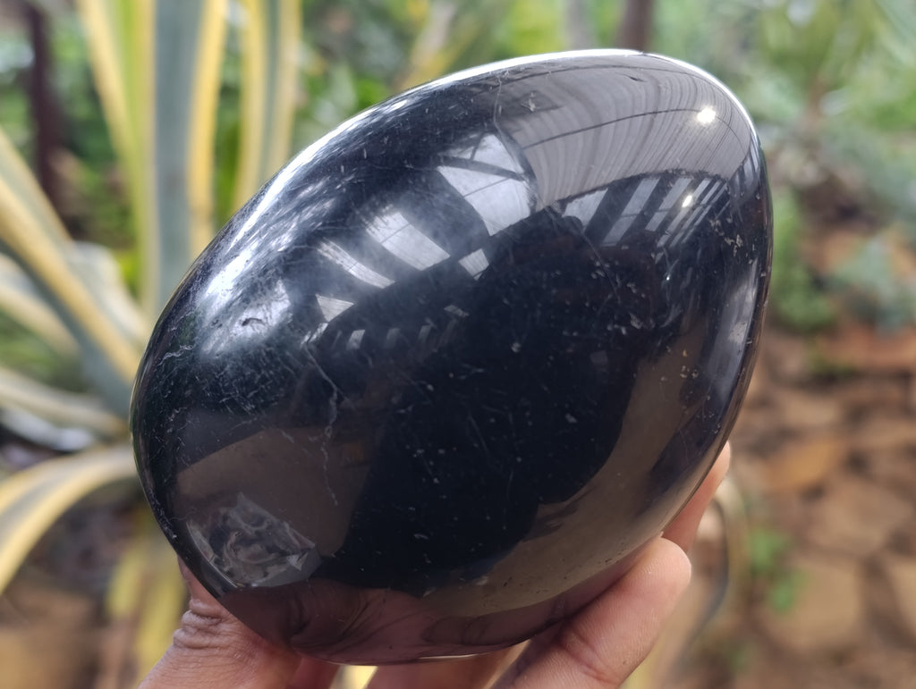 Polished Black Tourmaline Standing Free Form x 2 From Madagascar - Toprock Gemstones and Minerals 