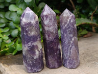 Polished Lepidolite with Pink Rubellite Crystals x 12 From Ambatondrazaka, Madagascar
