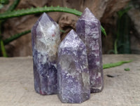 Polished Lepidolite with Pink Rubellite Crystals x 12 From Ambatondrazaka, Madagascar