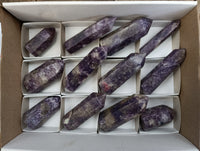 Polished Lepidolite with Pink Rubellite Crystals x 12 From Ambatondrazaka, Madagascar