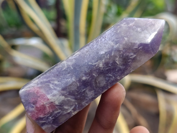 Polished Lepidolite with Pink Rubellite Crystals x 12 From Ambatondrazaka, Madagascar