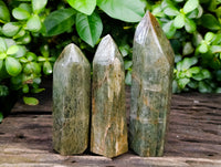 Polished Fuchsite Point-Prisms x 6 From Madagascar